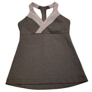 Lululemon Athletica Tank Top Shirt Women's 8 Gray Yoga Workout Gym Running Comfy